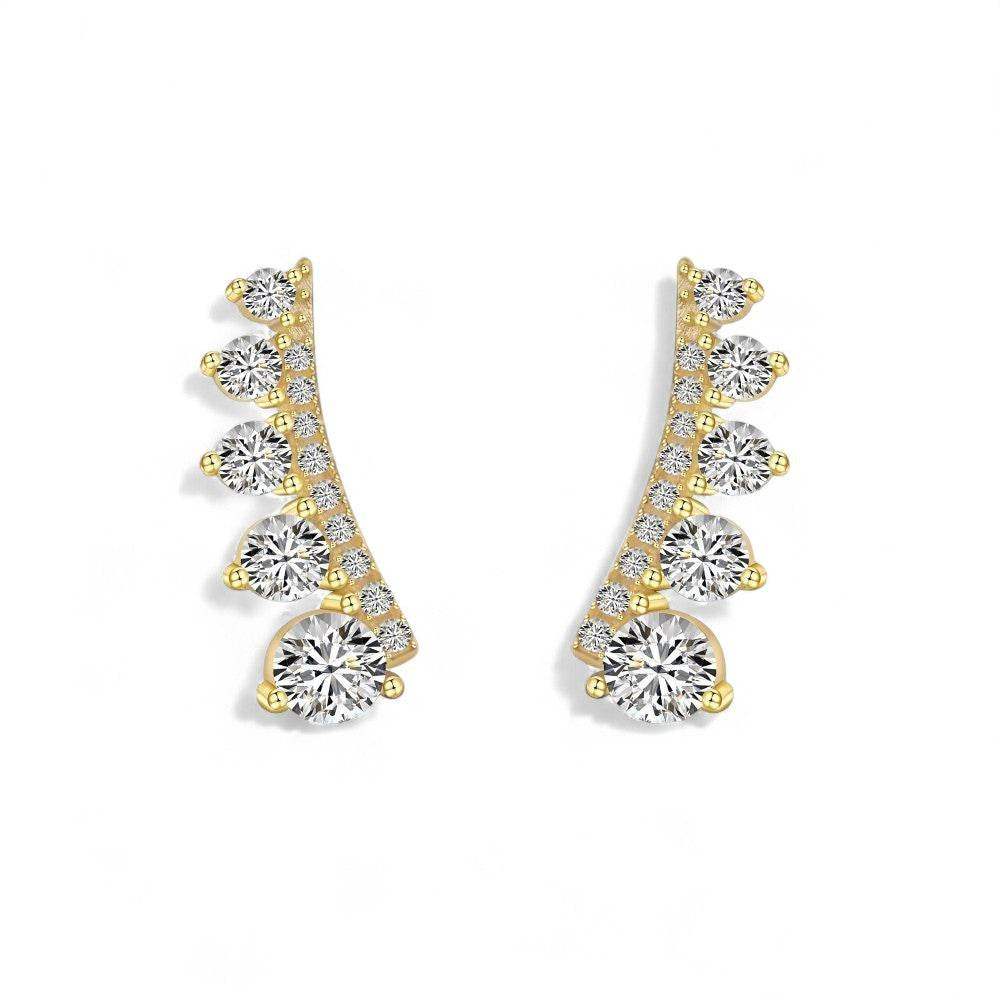 Linear Diamond Stud Earrings - Aventus