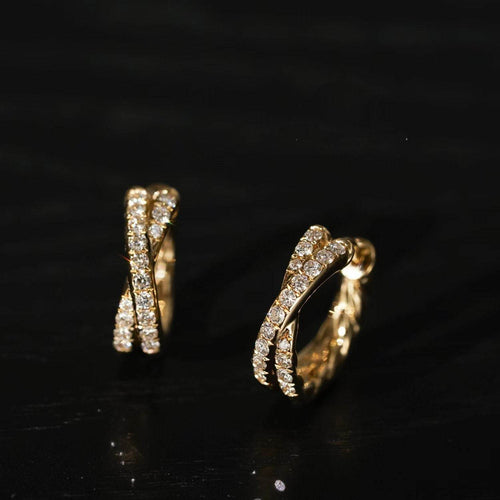Diamond Embrace Hoop Earrings - Aventus
