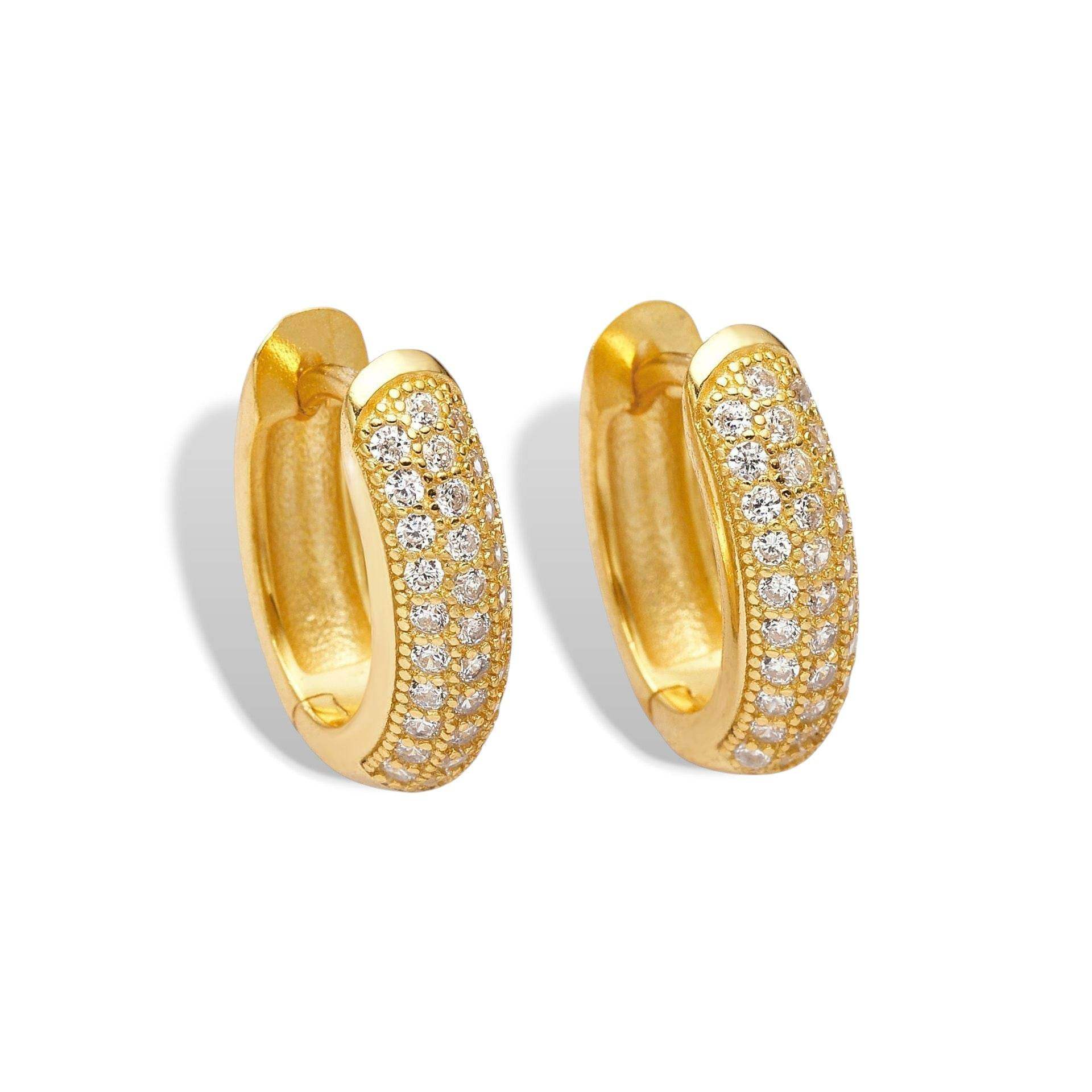 Pave Huggie Earrings - Aventus