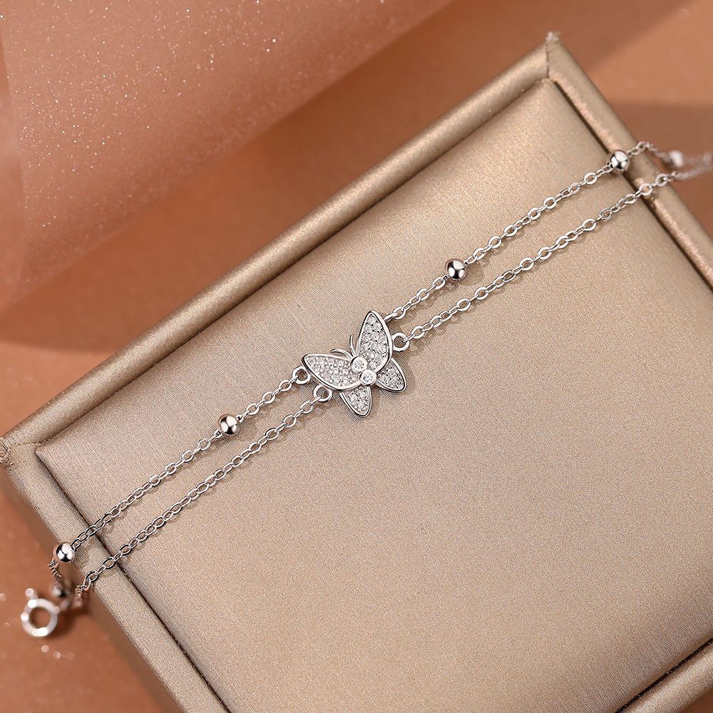 Butterfly Sparkle Layered Bracelet
