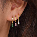 Colorful Oval Dangling Earring Set - Aventus