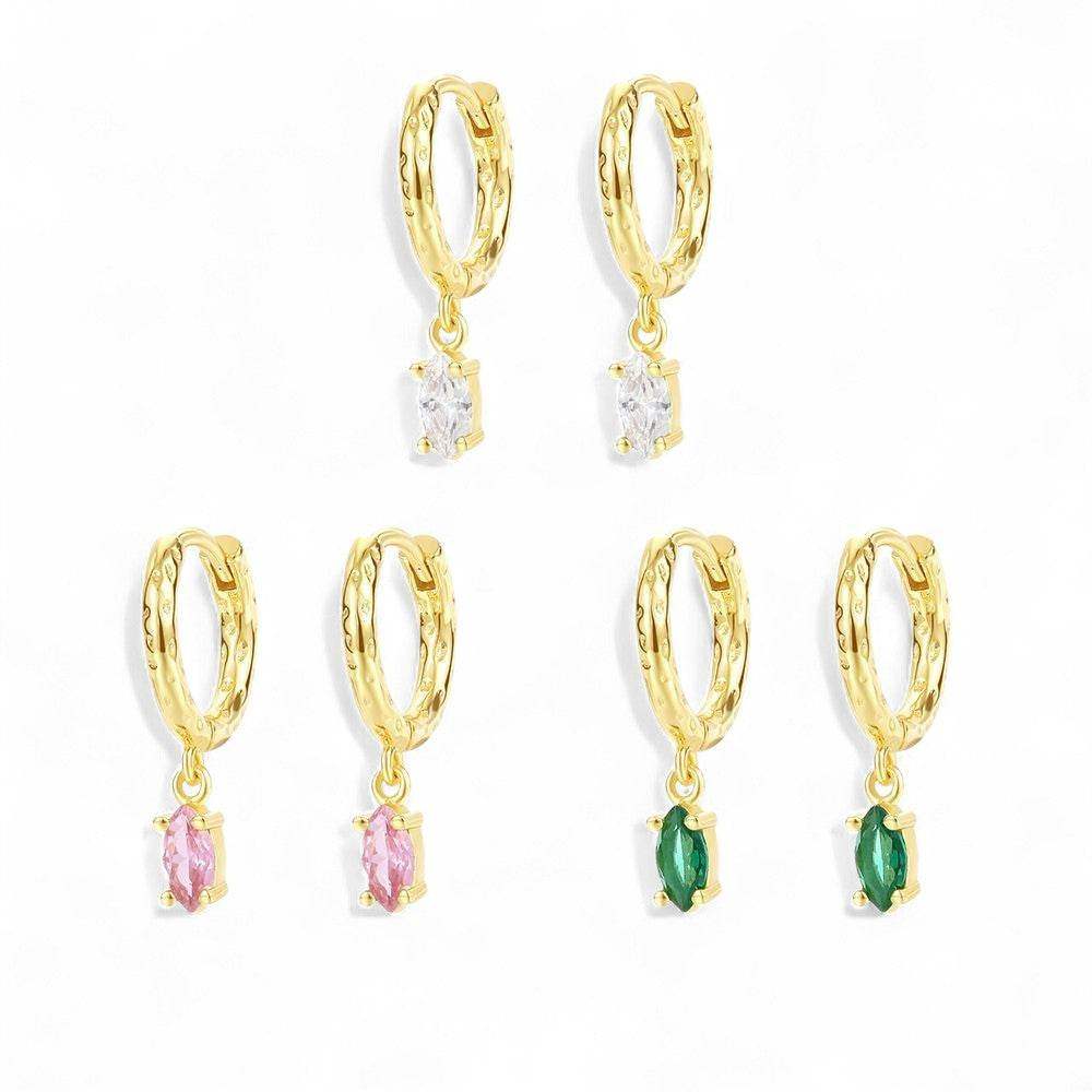 Colorful Oval Dangling Earring Set - Aventus