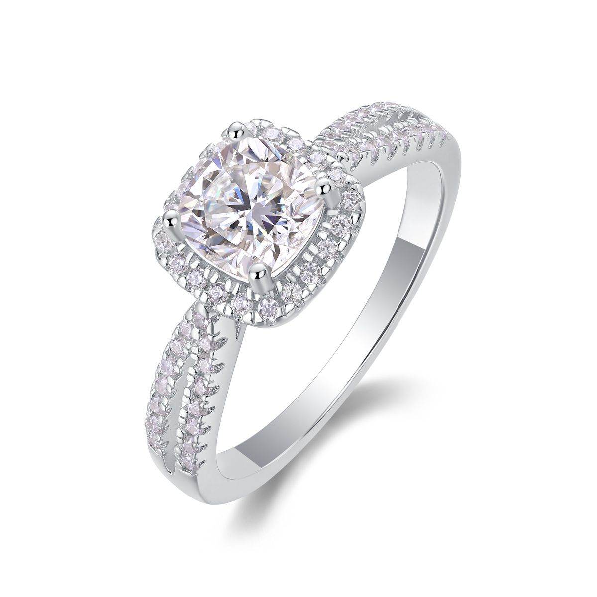 Cushion Halo Pave Ring - Aventus