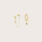 Dangling Double Layered Star Stud Earrings