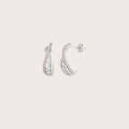 Irregular Cross Pave Hoop Earrings