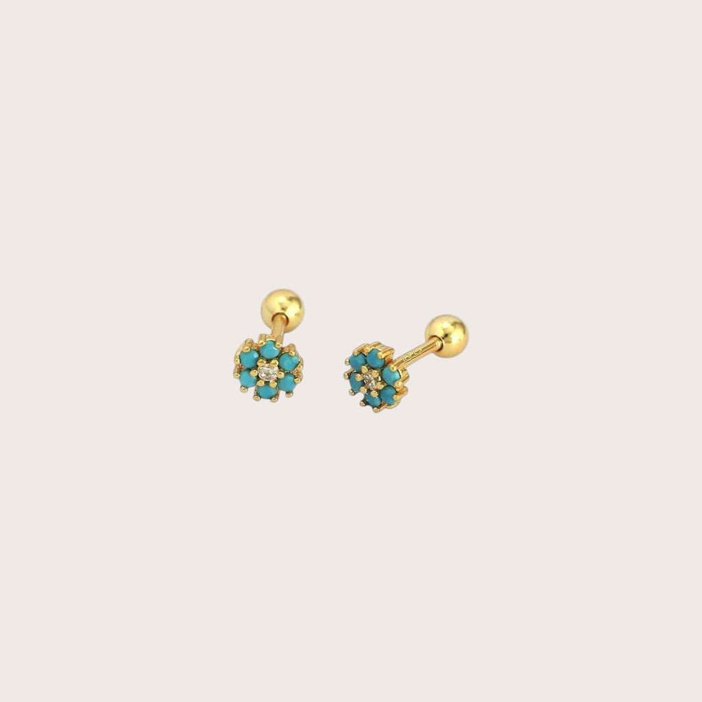 Mini Colorful Flower Stud Earrings