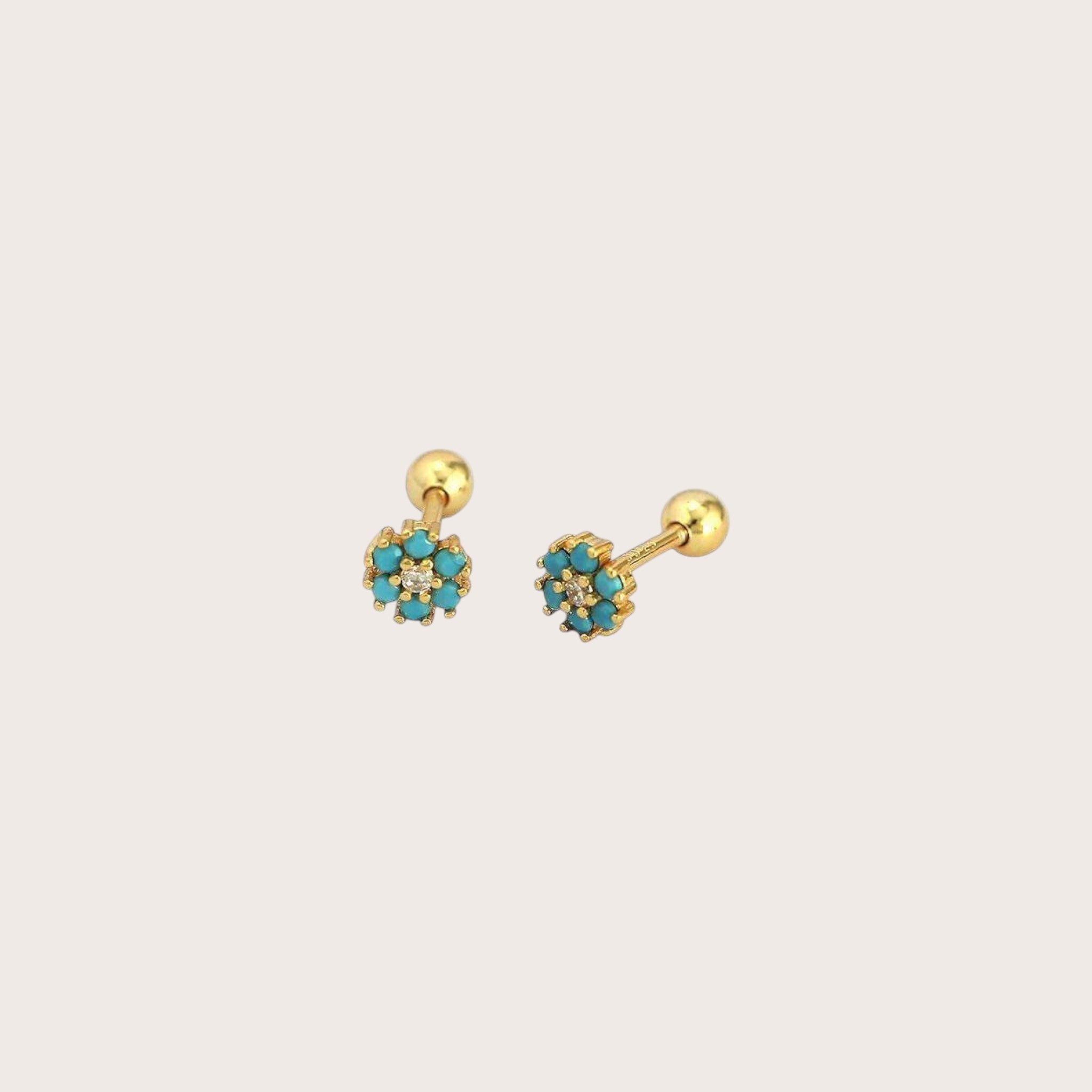 Mini Colorful Flower Stud Earrings