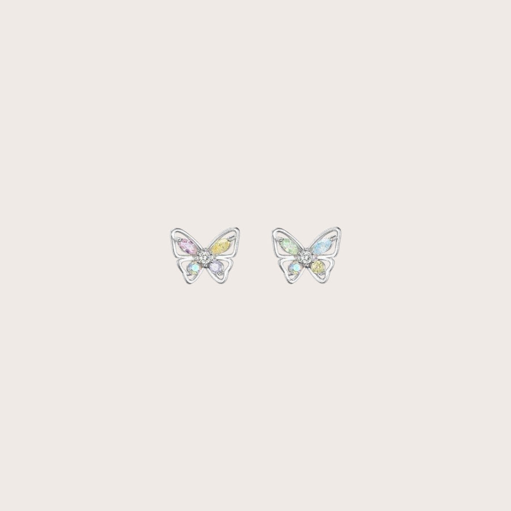Colored Butterfly Stud Earrings