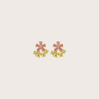 Pink Flower Stud Earrings
