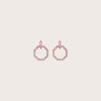 Pave Hexagon Stud Earrings