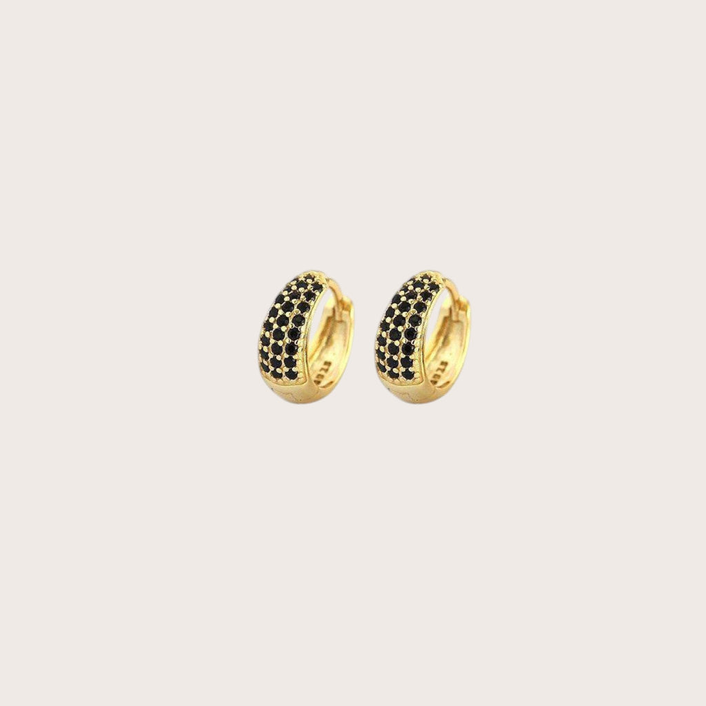 Midnight Pave Huggie Earrings