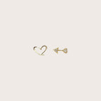 Arrow Heart Piercing Stud Earrings