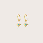 Dangling Star Opal Hoop Earrings