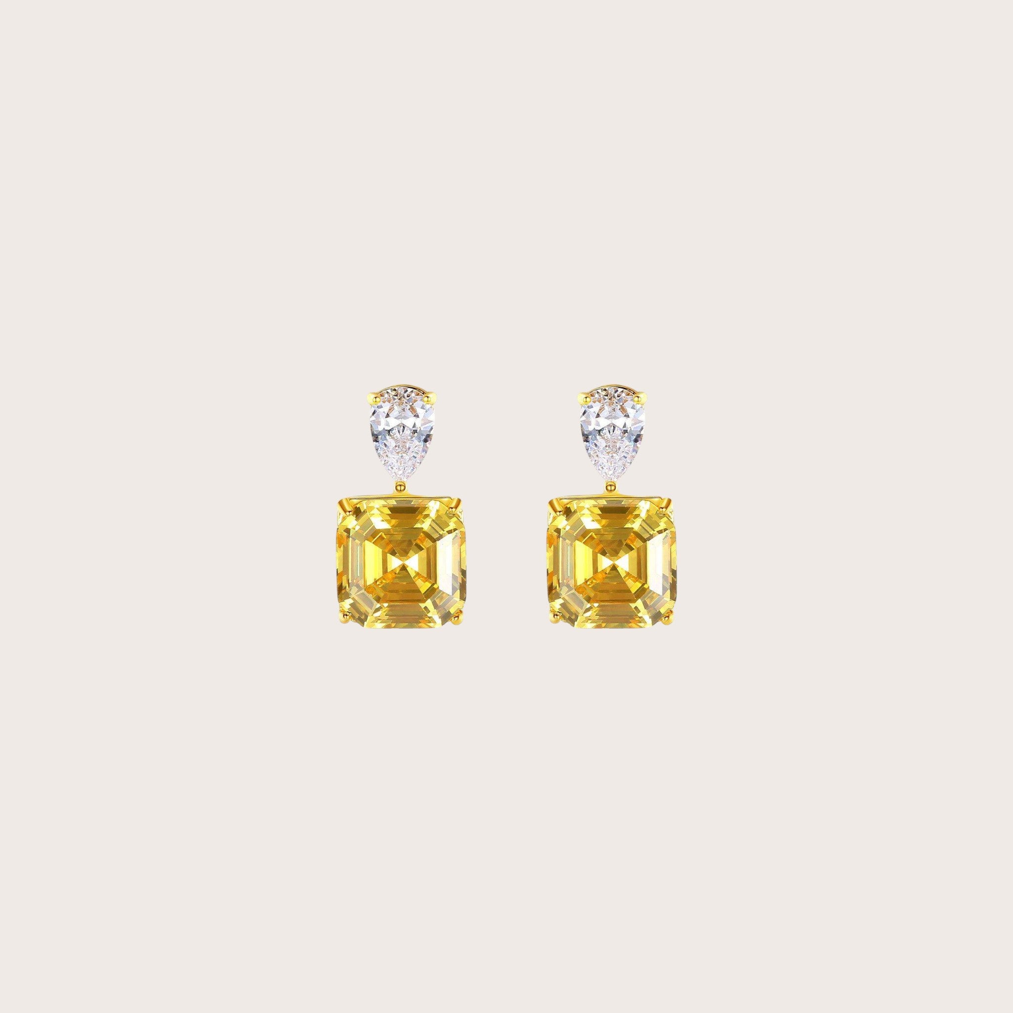 Asscher Cut Dangling Earrings
