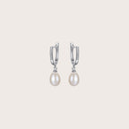 Half Round Natural Peal Dangling Earrings