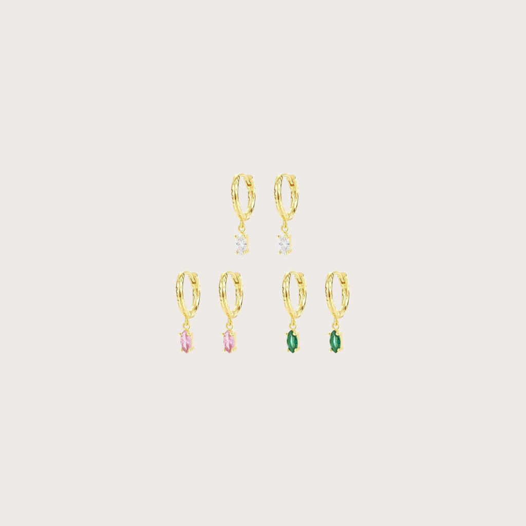 Colorful Oval Dangling Earring Set