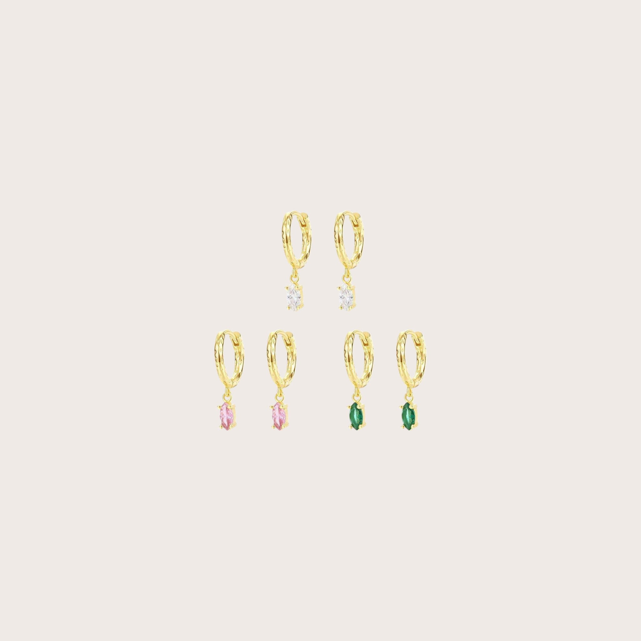 Colorful Oval Dangling Earring Set