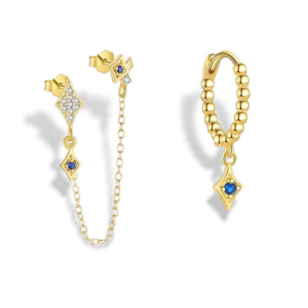 Dangling Double Layered Star Stud Earrings - Aventus
