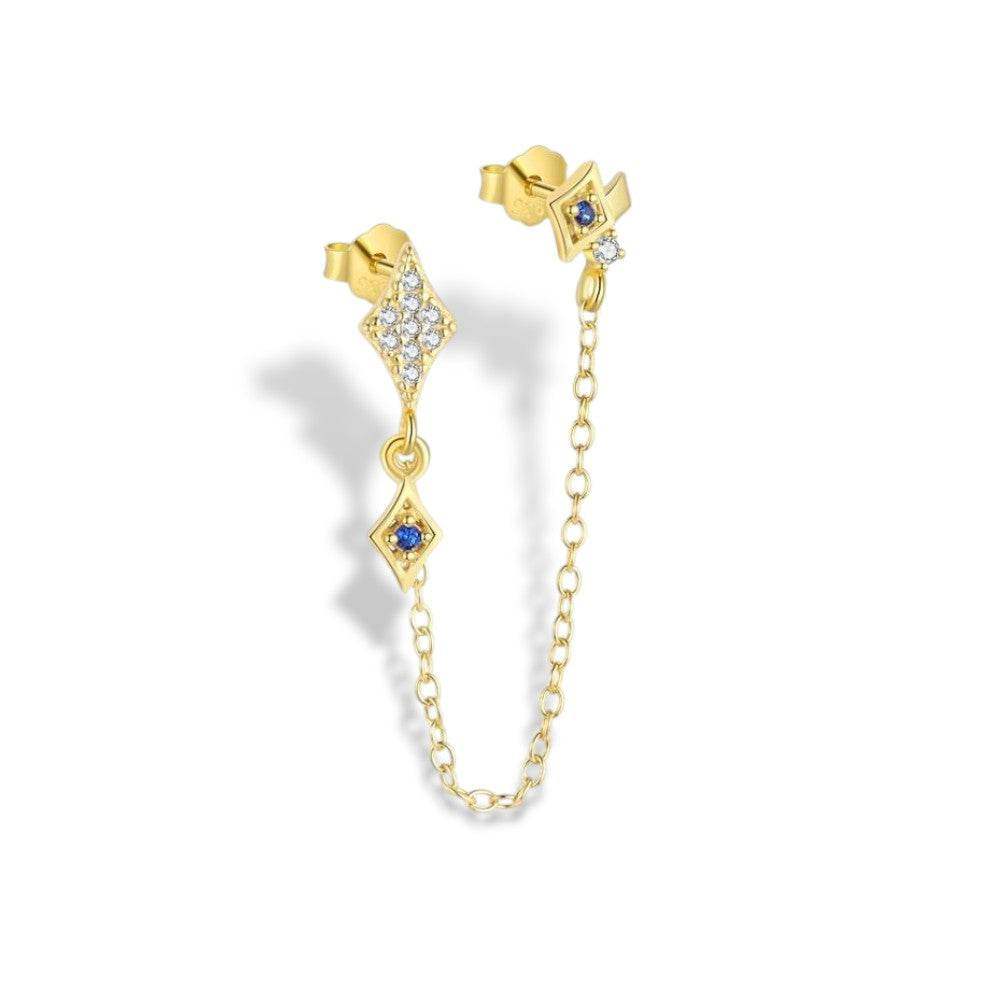 Dangling Double Layered Star Stud Earrings - Aventus