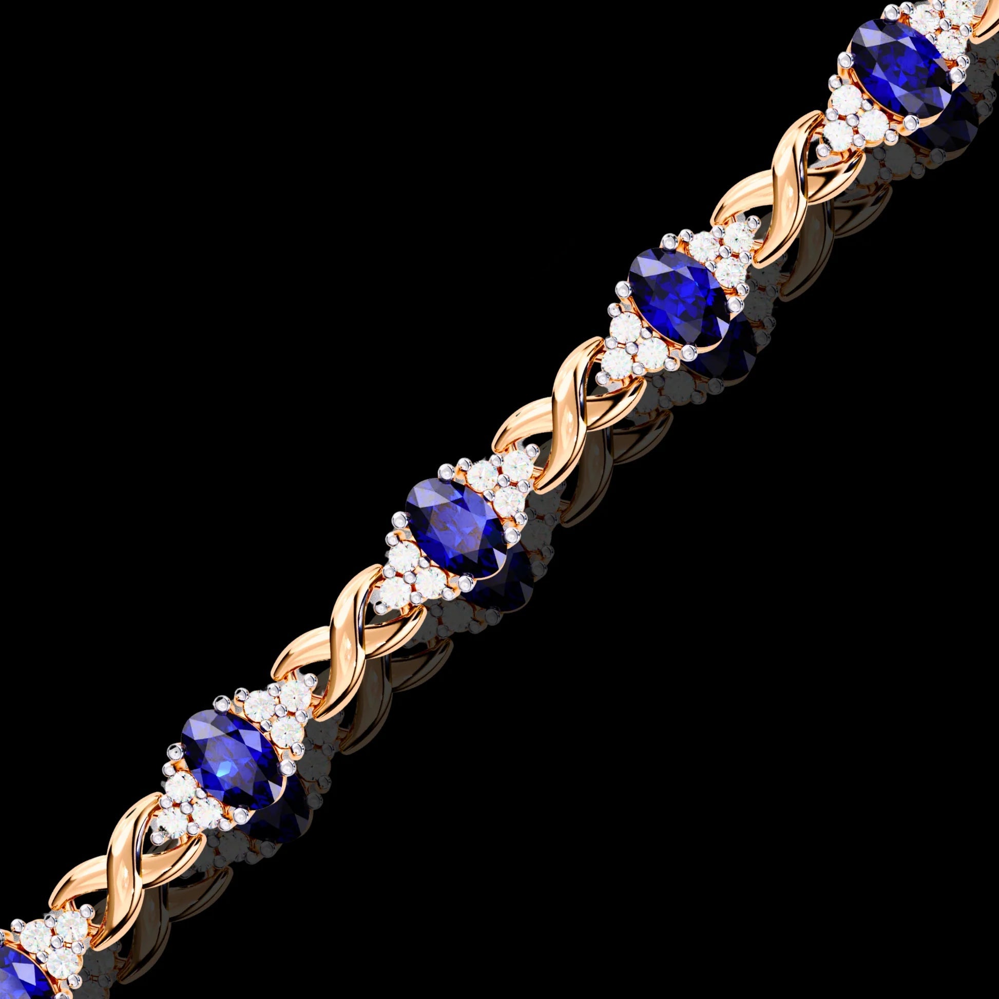 Luxury Yellow Gold Moissanite Diamond Bracelet – Handmade & Exclusive Aventus Design