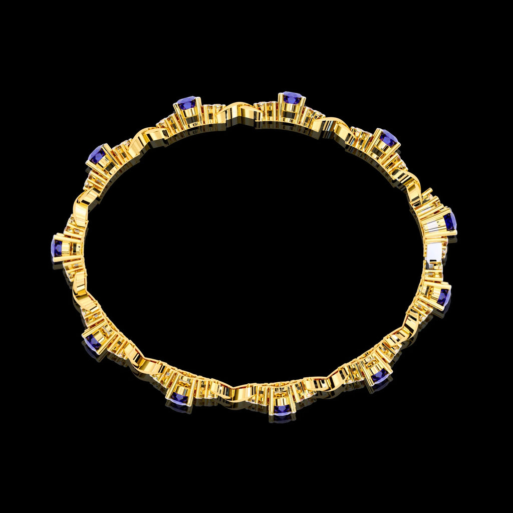 Luxury Yellow Gold Moissanite Diamond Bracelet – Handmade & Exclusive Aventus Design