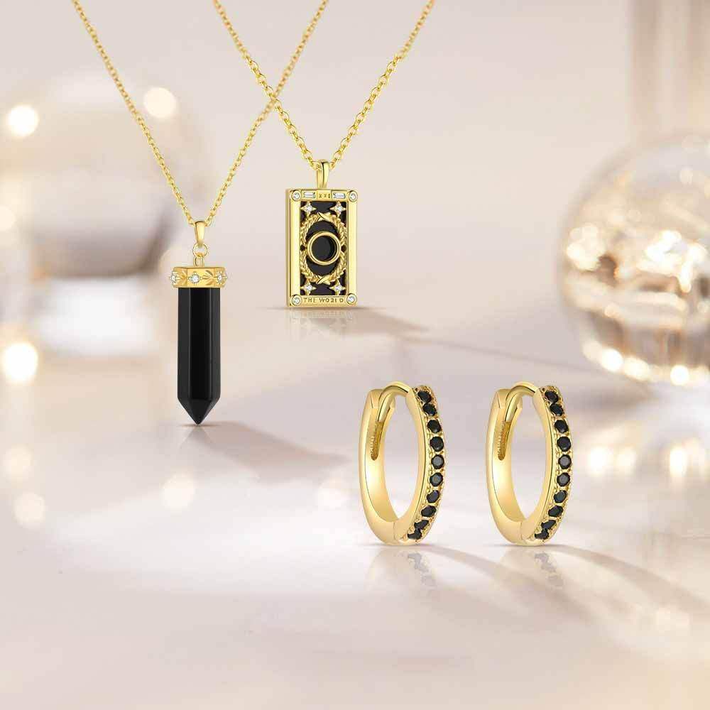 Black Onyx Layered Jewelry Set - Aventus