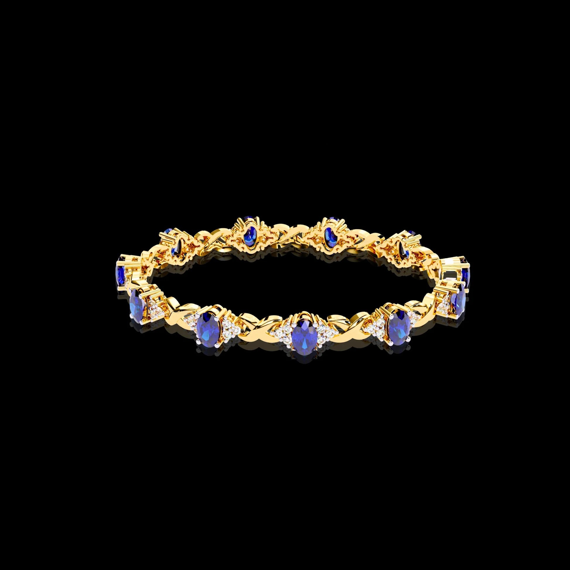 Luxury Yellow Gold Moissanite Diamond Bracelet – Handmade & Exclusive Aventus Design