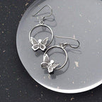 Dangling Butterfly Hoop Earrings - Aventus