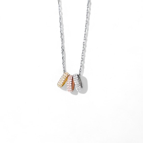 Tripple Pave Circle Necklace
