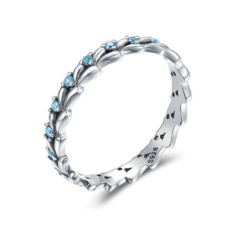 Silver Blue Feather Band - Aventus