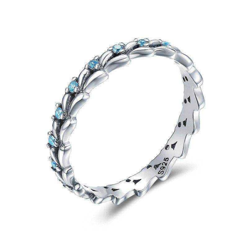 Silver Blue Feather Band - Aventus