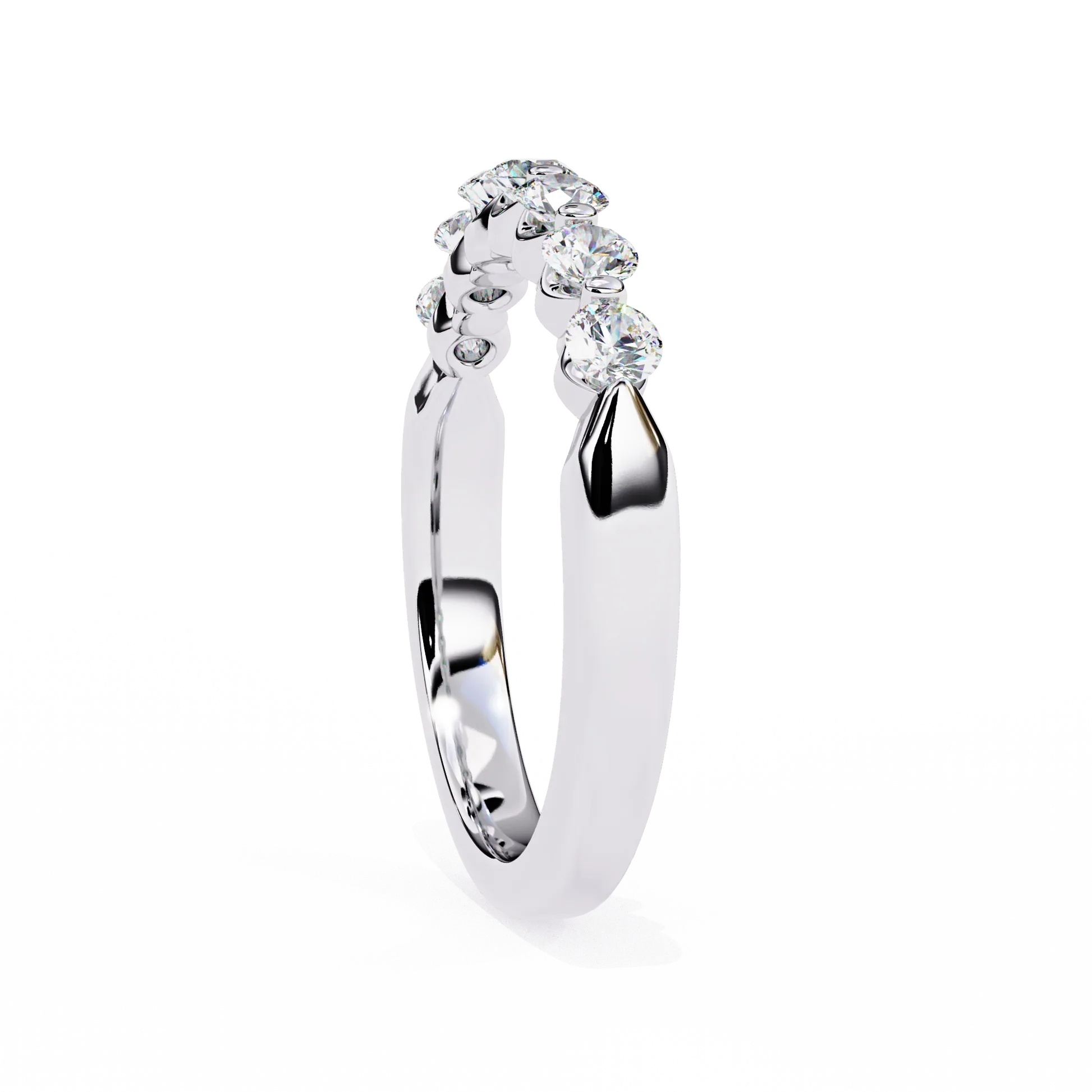 Moissanite Diamond Ring Curved Bridal Jewelry in Gold & Silver