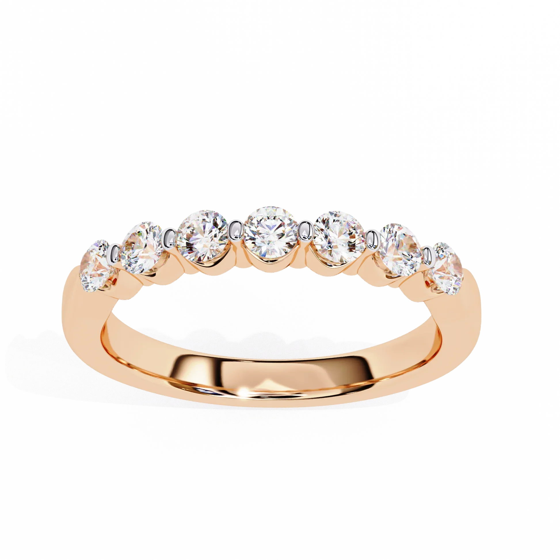 Moissanite Diamond Ring Curved Bridal Jewelry in Gold & Silver