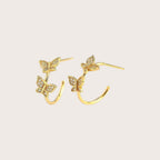 Mini Butterfly Half Hoop Earrings