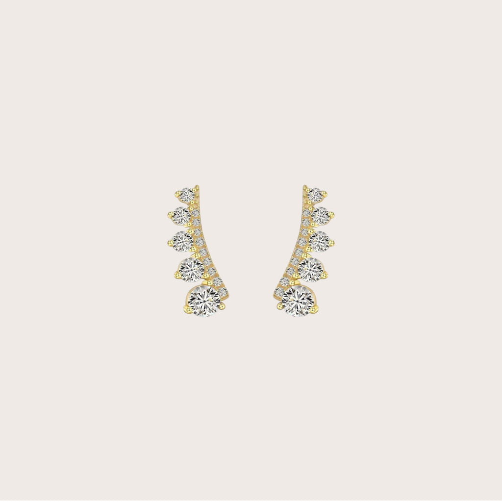 Linear Diamond Stud Earrings
