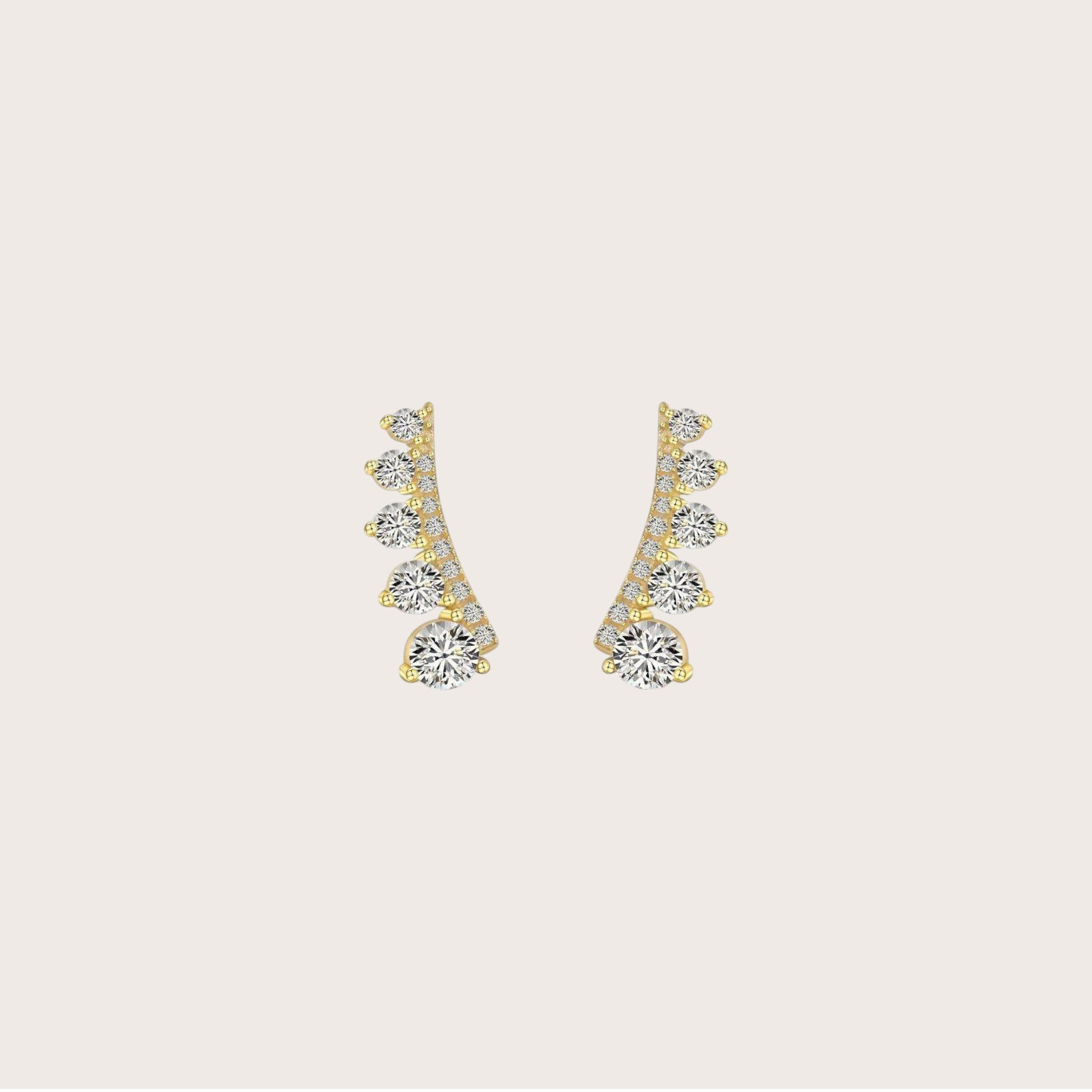 Linear Diamond Stud Earrings