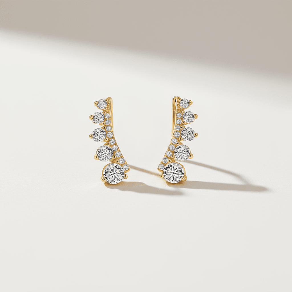 Linear Diamond Stud Earrings - Aventus