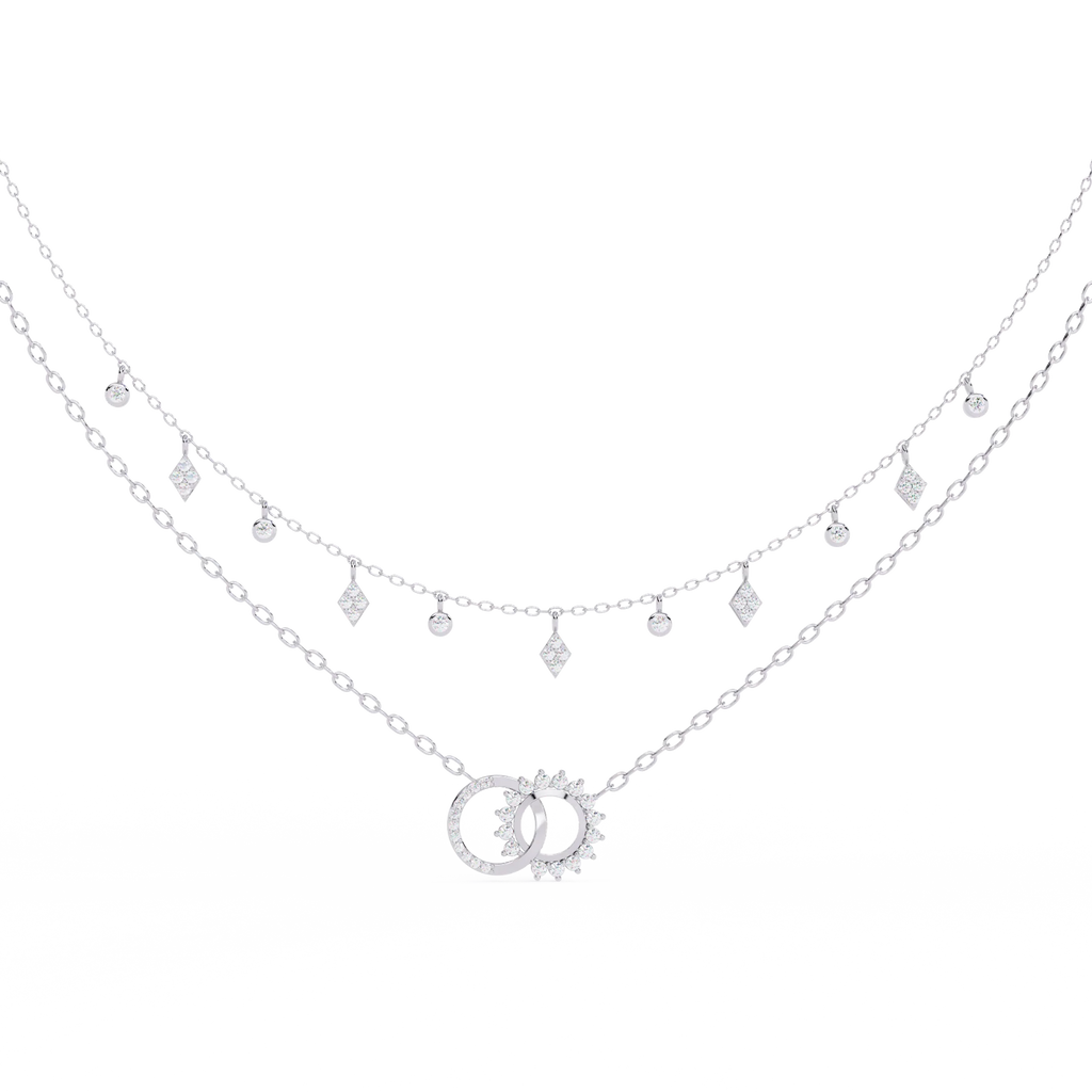 Luxury Handcrafted Moissanite Necklace in Solid Gold & Silver – Adjustable Design