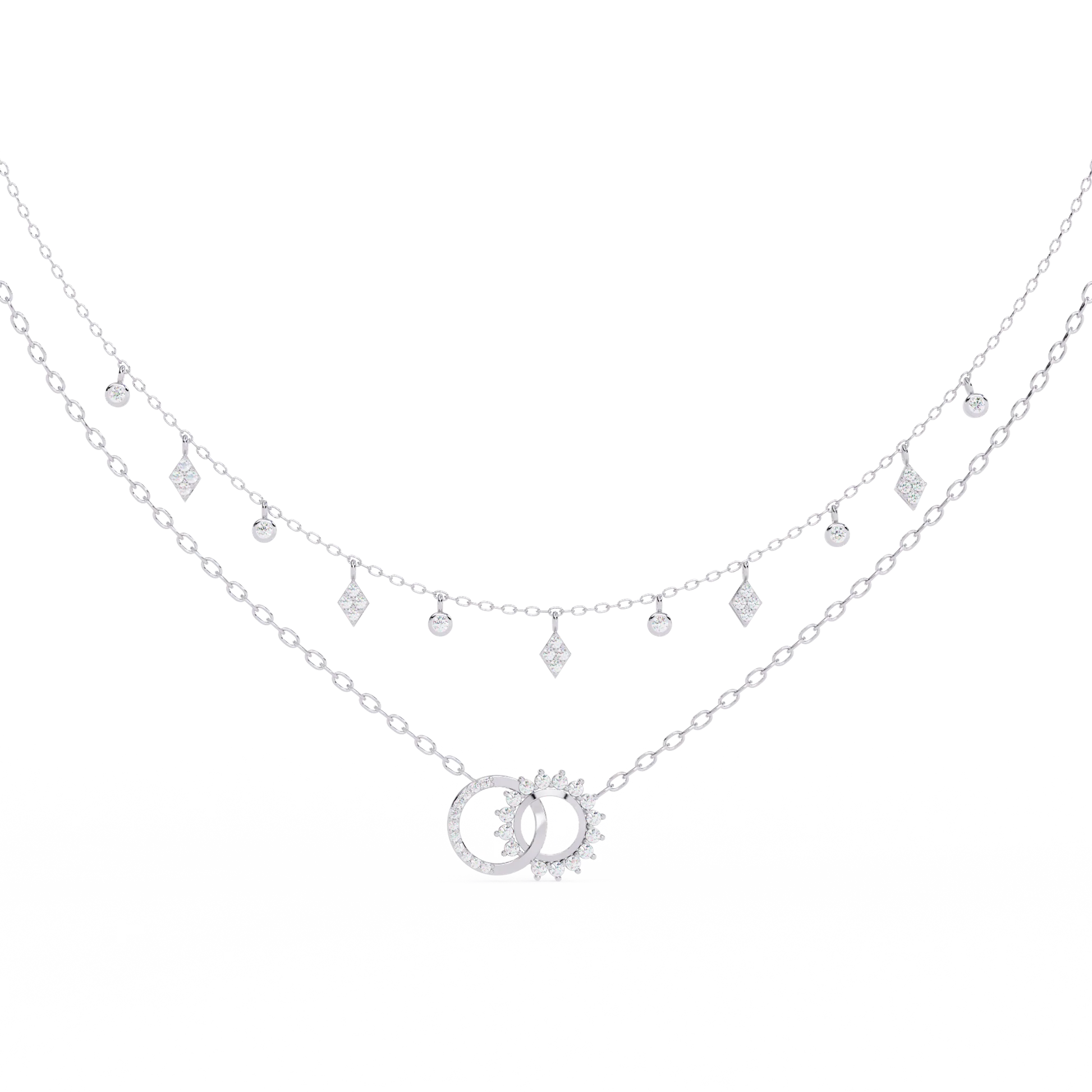 Luxury Handcrafted Moissanite Necklace in Solid Gold & Silver – Adjustable Design
