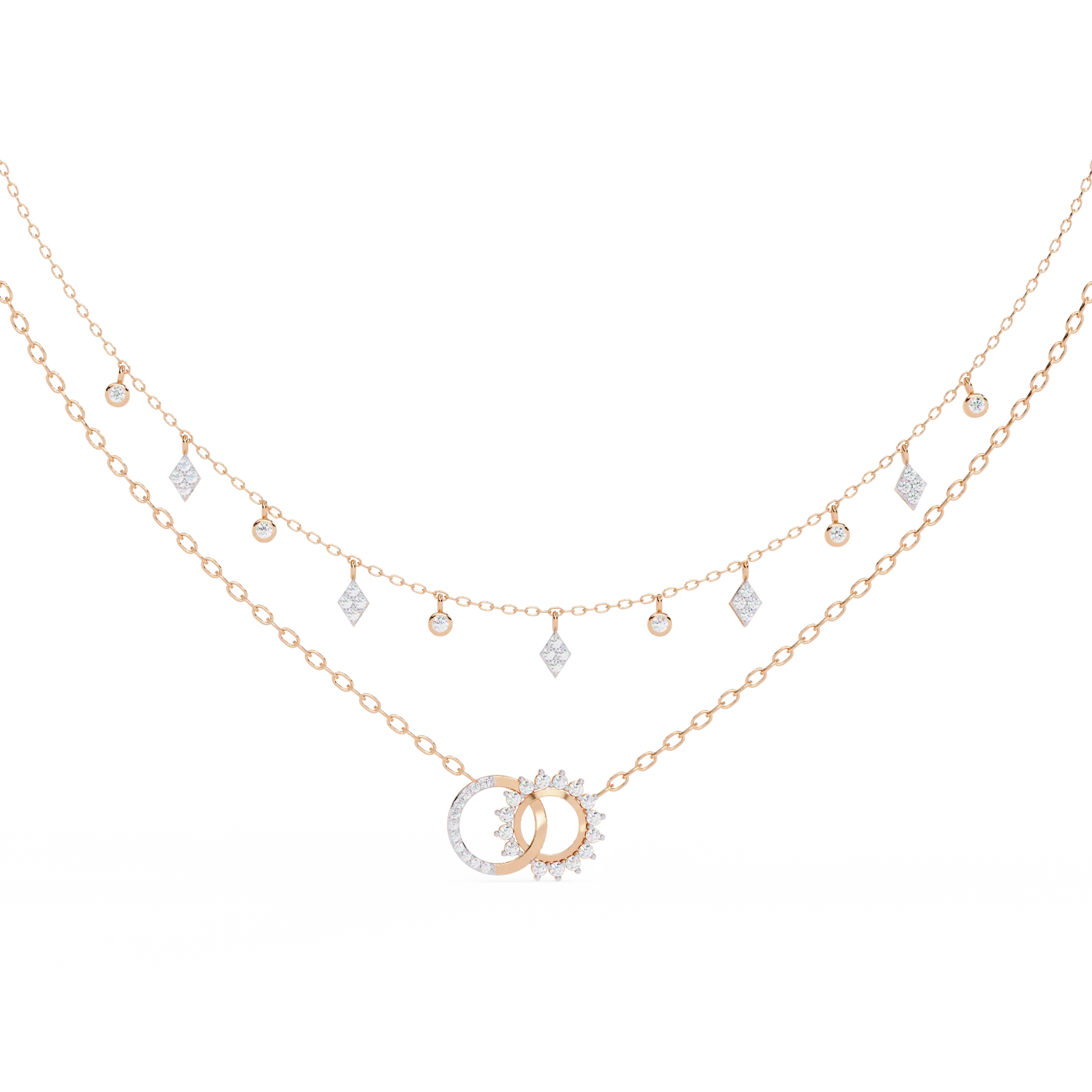 Luxury Handcrafted Moissanite Necklace in Solid Gold & Silver – Adjustable Design