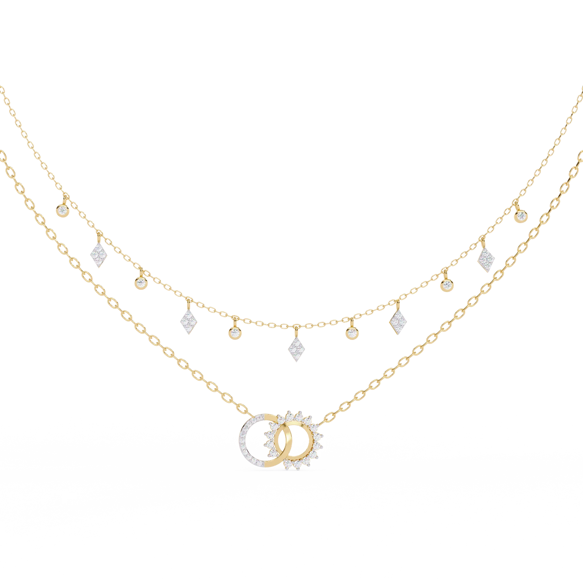 Luxury Handcrafted Moissanite Necklace in Solid Gold & Silver – Adjustable Design