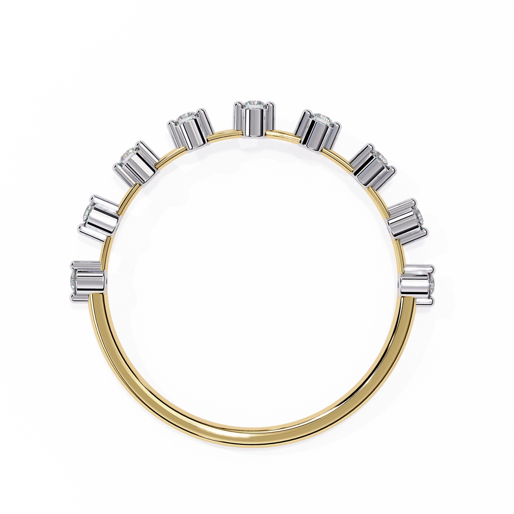 Moissanite Diamond Ring for Women Silver Gold Plated Wedding & Engagement Band