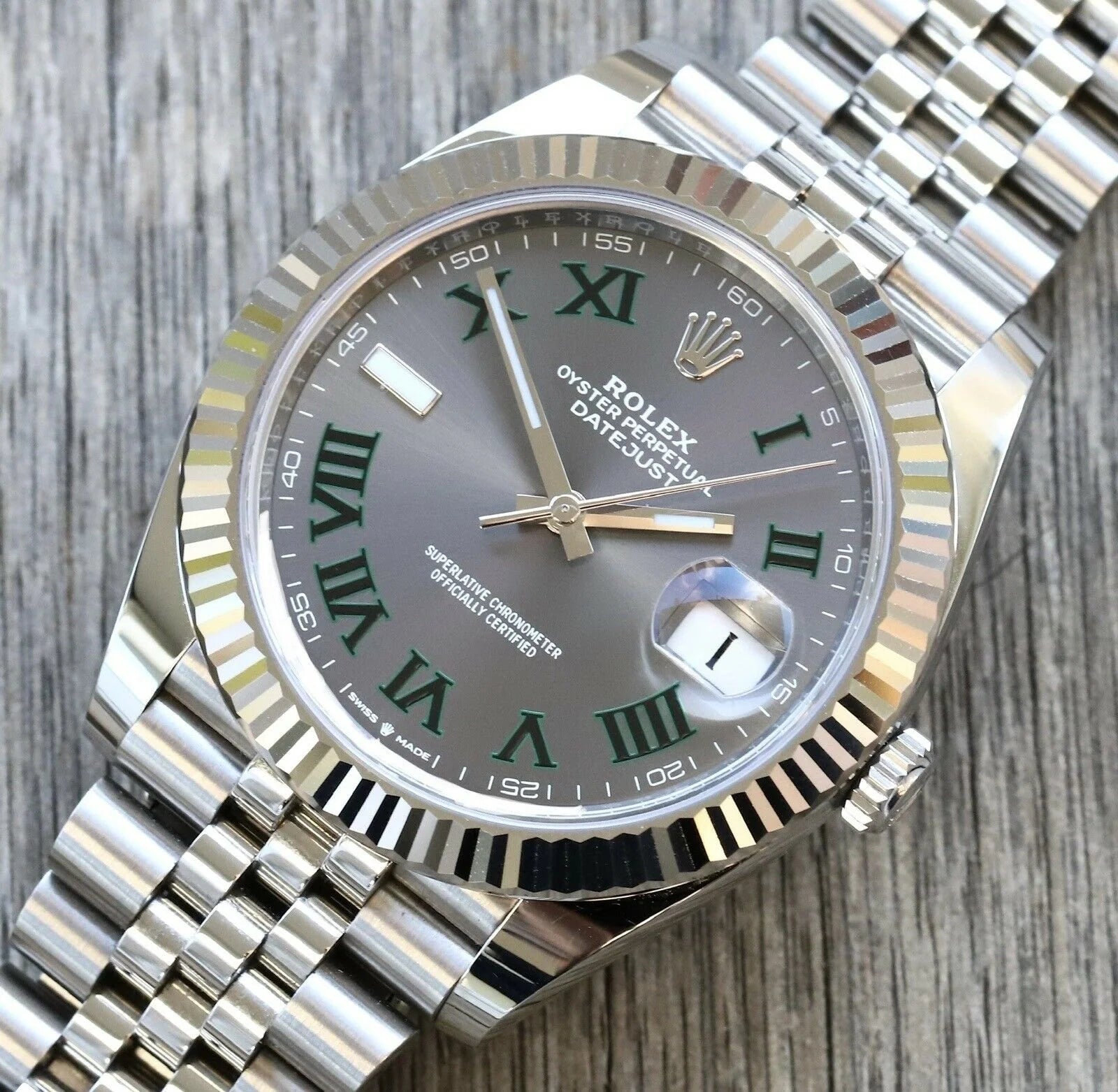 Datejust 41mm / 36mm Rhodium Dial 126334 “Wimbledon” Flutted / Jubilee