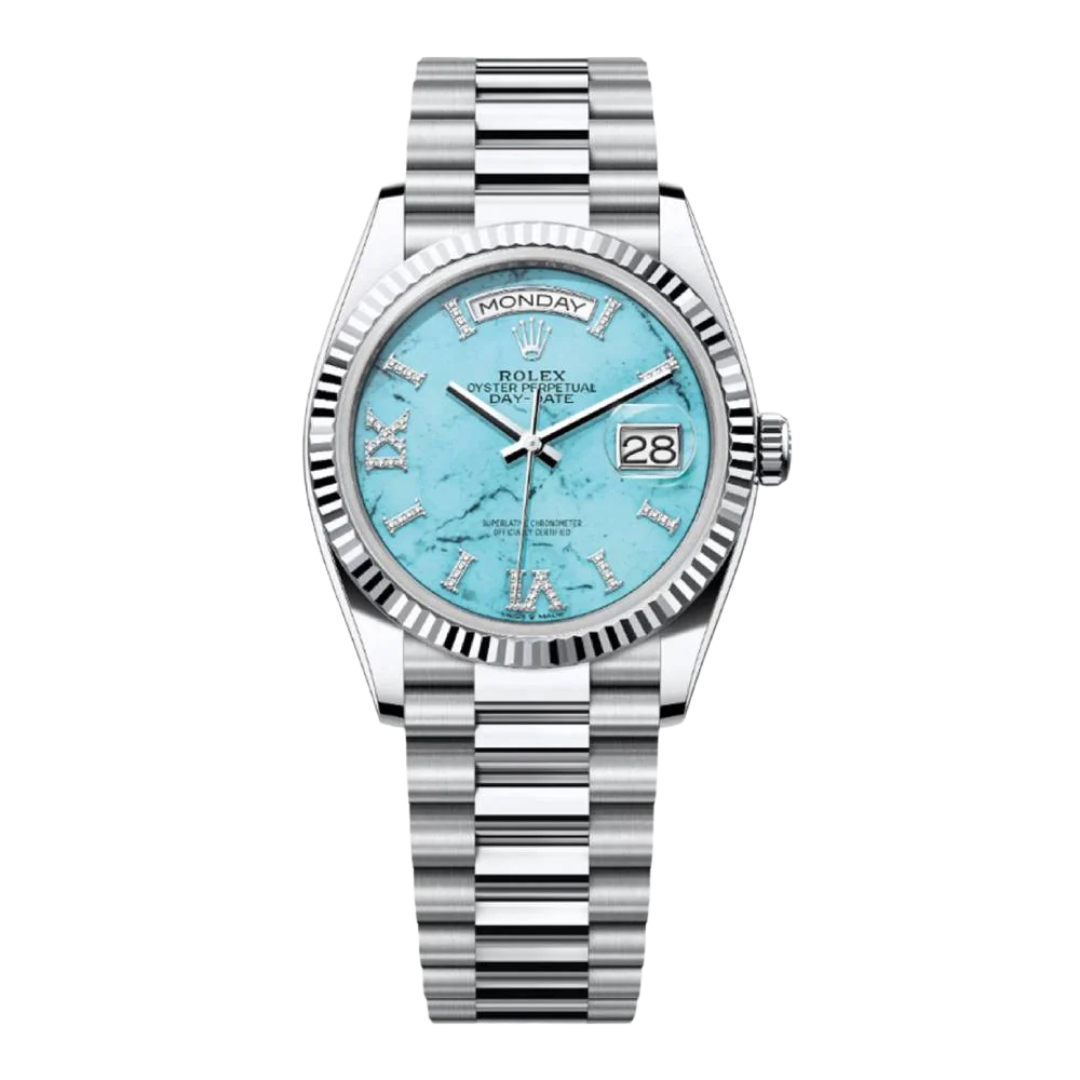 Day Date 36 / 41mm - Ref: 128236 - Tiffany Blue Turquoise Dial