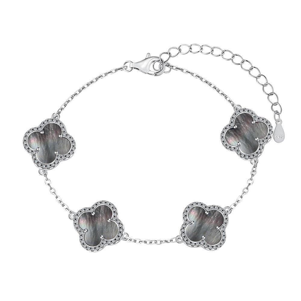 Iridescent Pave Clover Bracelet