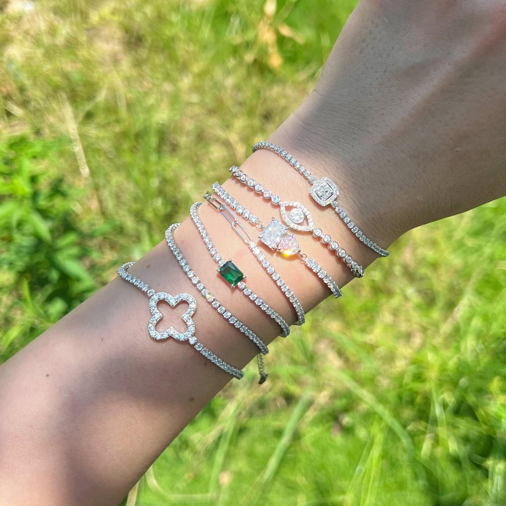 Radiant & Pink Heart Duo Bracelet