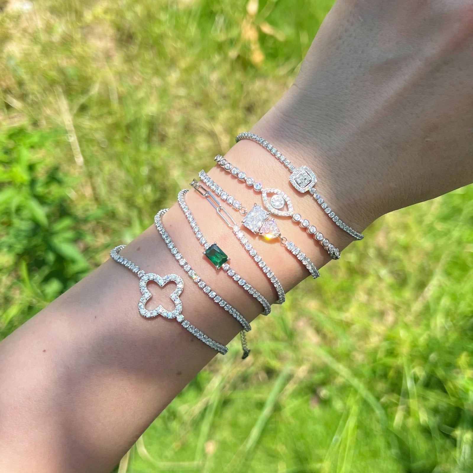 Radiant & Pink Heart Duo Bracelet