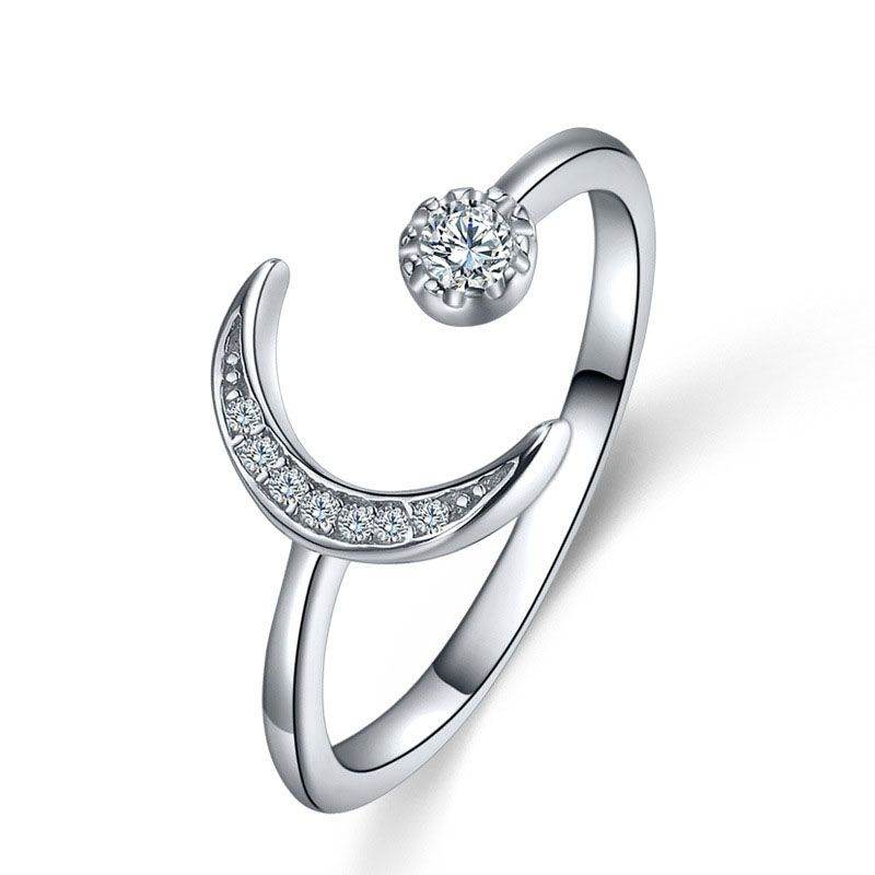 Pave Crescent Moon Ring - Aventus
