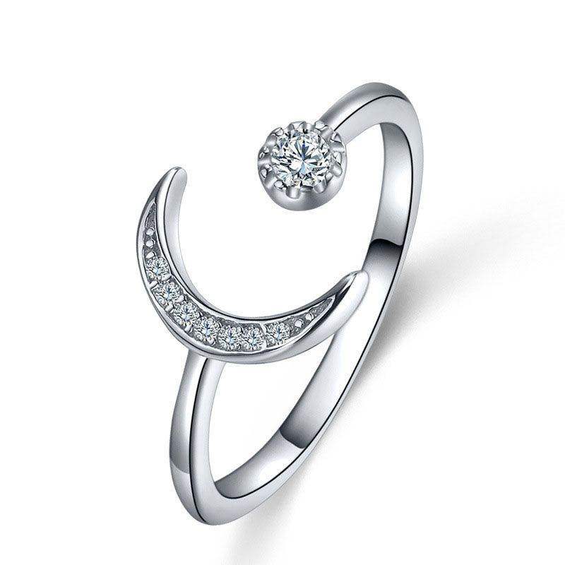 Pave Crescent Moon Ring - Aventus