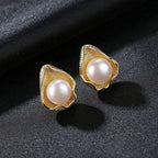 Natural Pearl Shell Stud Earrings - Aventus